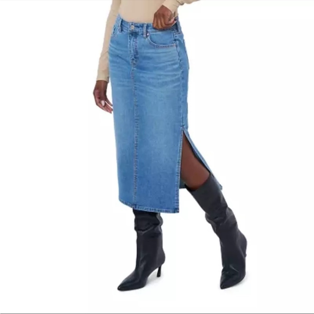 Edited by Remi Bader Denim Midi Skirt with Side Slit size 8 - Picture 9 of 15